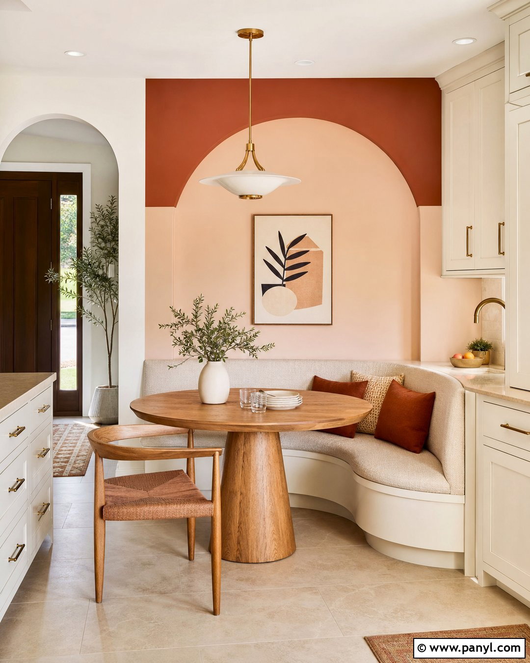 Terracotta Arch Color Block Kitchen Wall - 20 Color Block Kitchen Wall Ideas