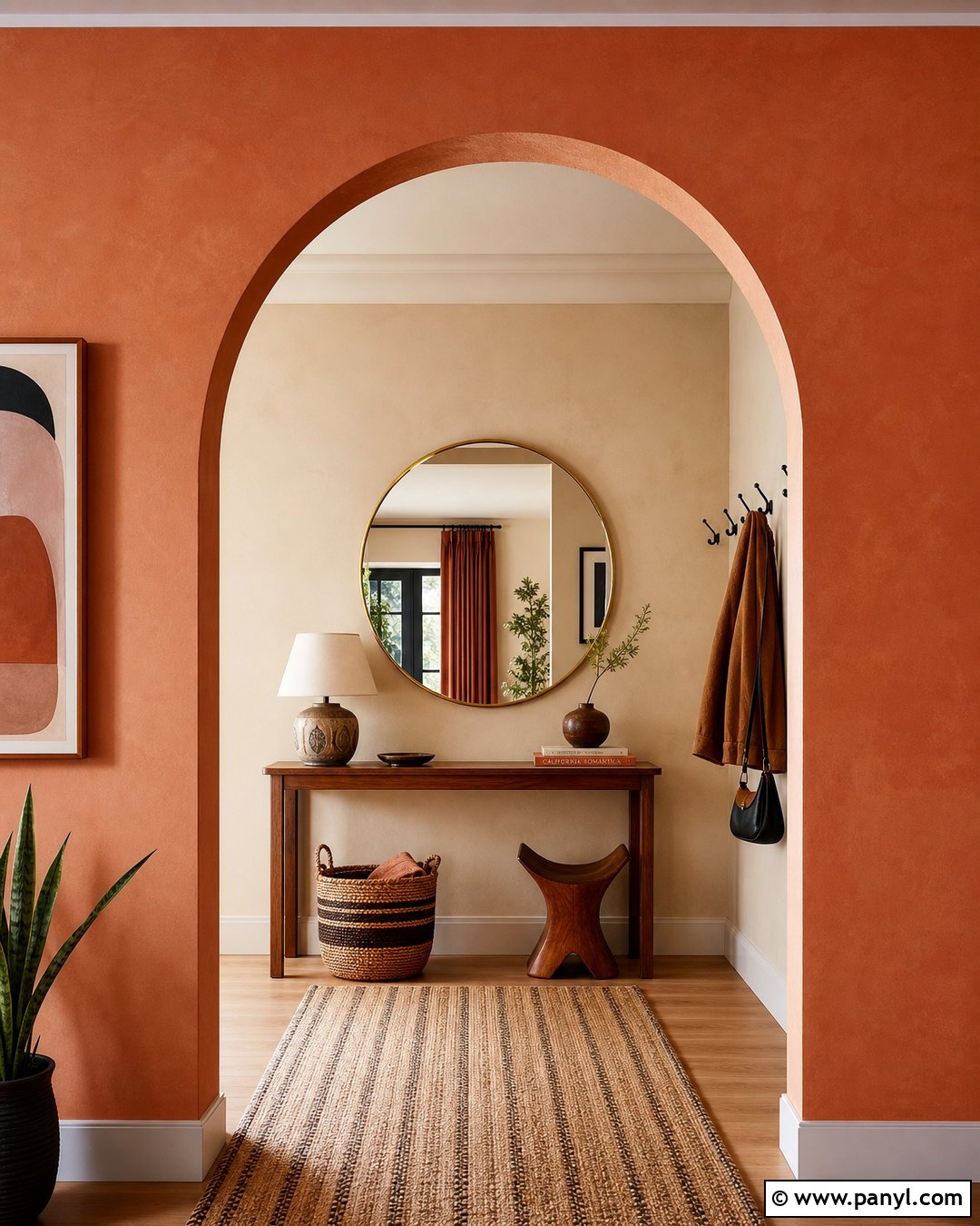 Terracotta Arch Entryway Wall Paint - 30 retro wall paint ideas