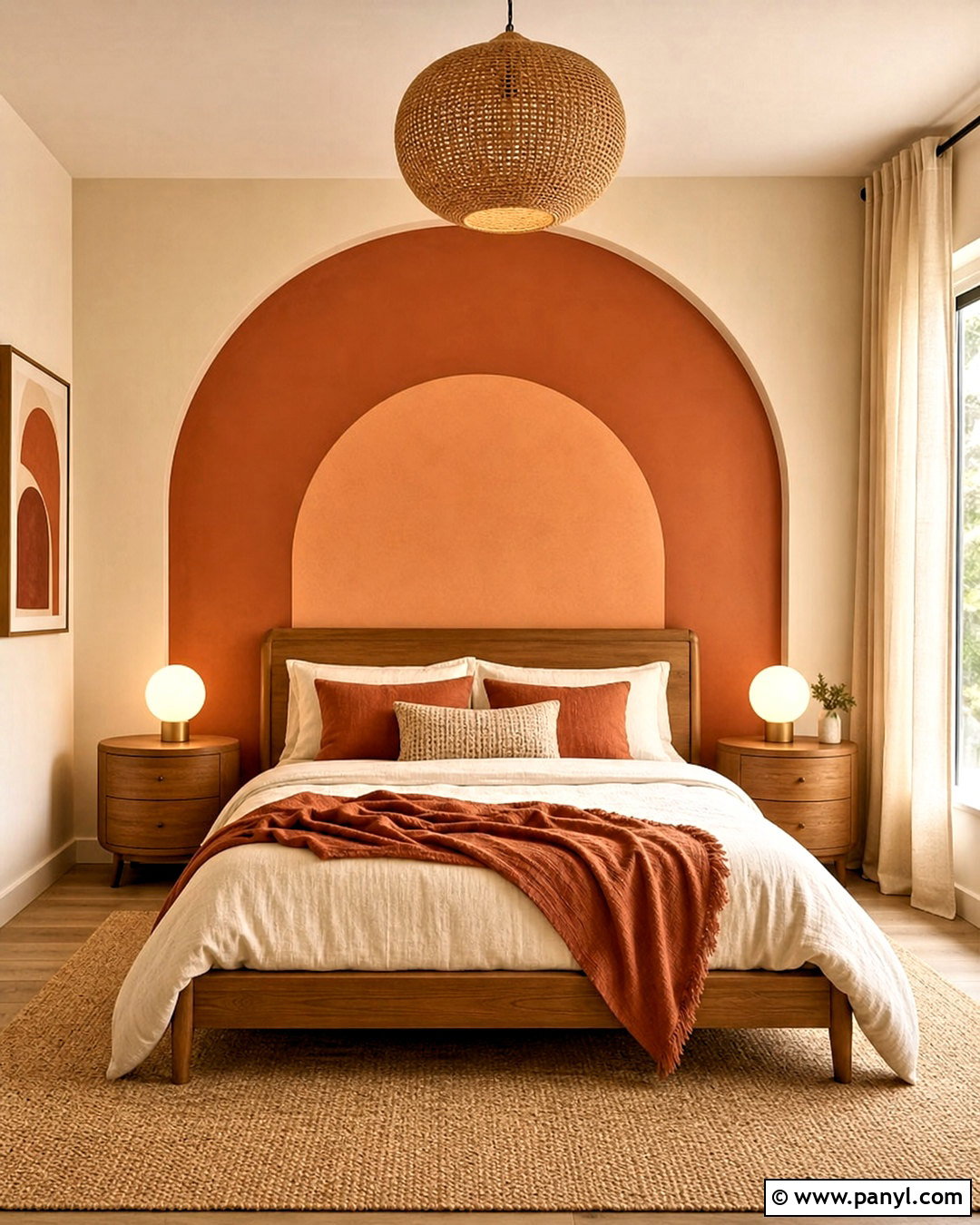 Terracotta Arch Geometric Wall - 20 wall geometric painting ideas