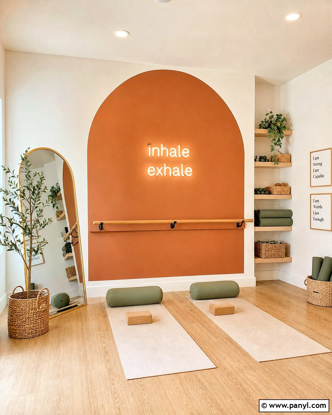 Terracotta Arch Home Gym Accent Wall - 20 home gym accent wall ideas