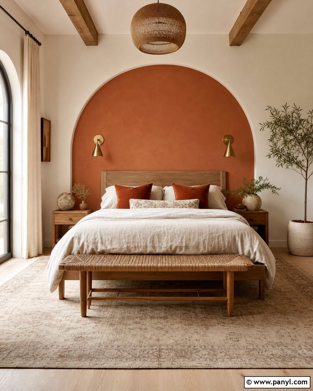 Terracotta Arched Accent Wall Bedroom - 20 Arched Painted Accent Wall Ideas