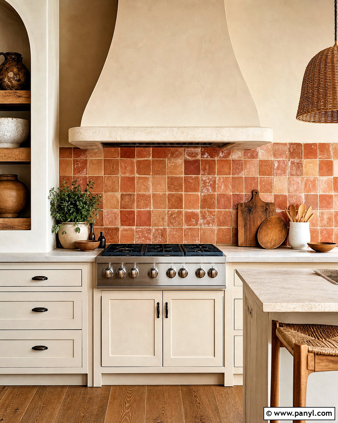 Terracotta Backsplash With Cream Cabinets - 20 terracotta backsplash kitchen ideas
