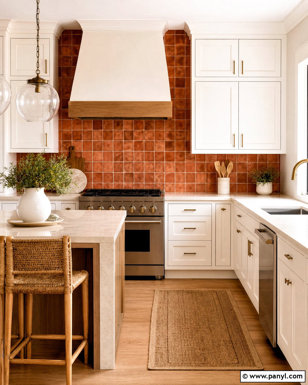 Terracotta Backsplash With White Cabinets - 20 terracotta backsplash kitchen ideas