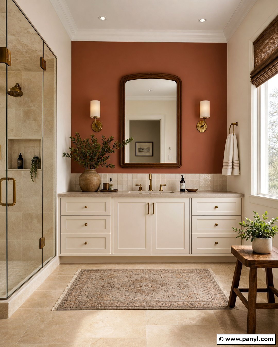 Terracotta Bathroom Accent Wall - 30 Accent Wall Bathroom Painted Ideas