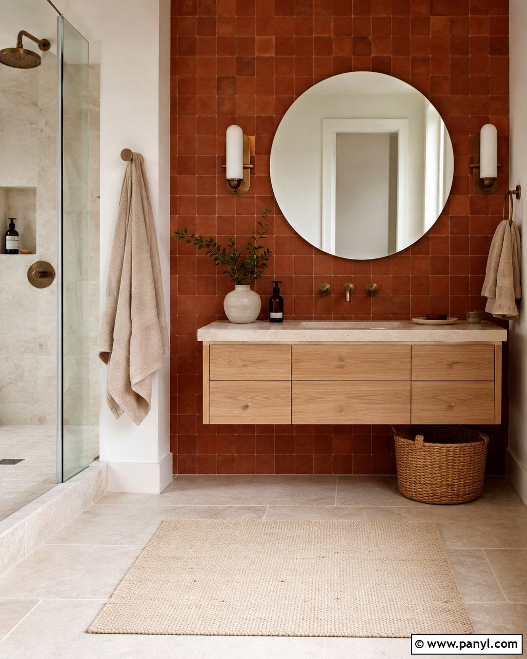 Terracotta Bathroom Tile Wall - 20 terracotta interior wall ideas