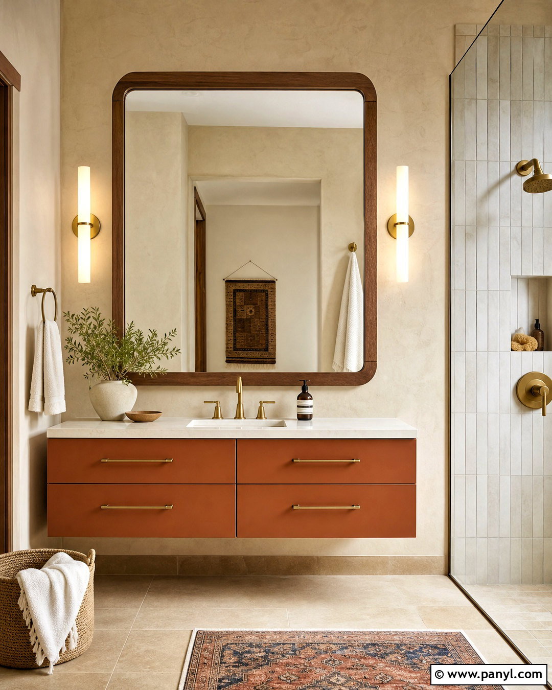 Terracotta Bathroom Vanity - 20 bathroom vanity color ideas