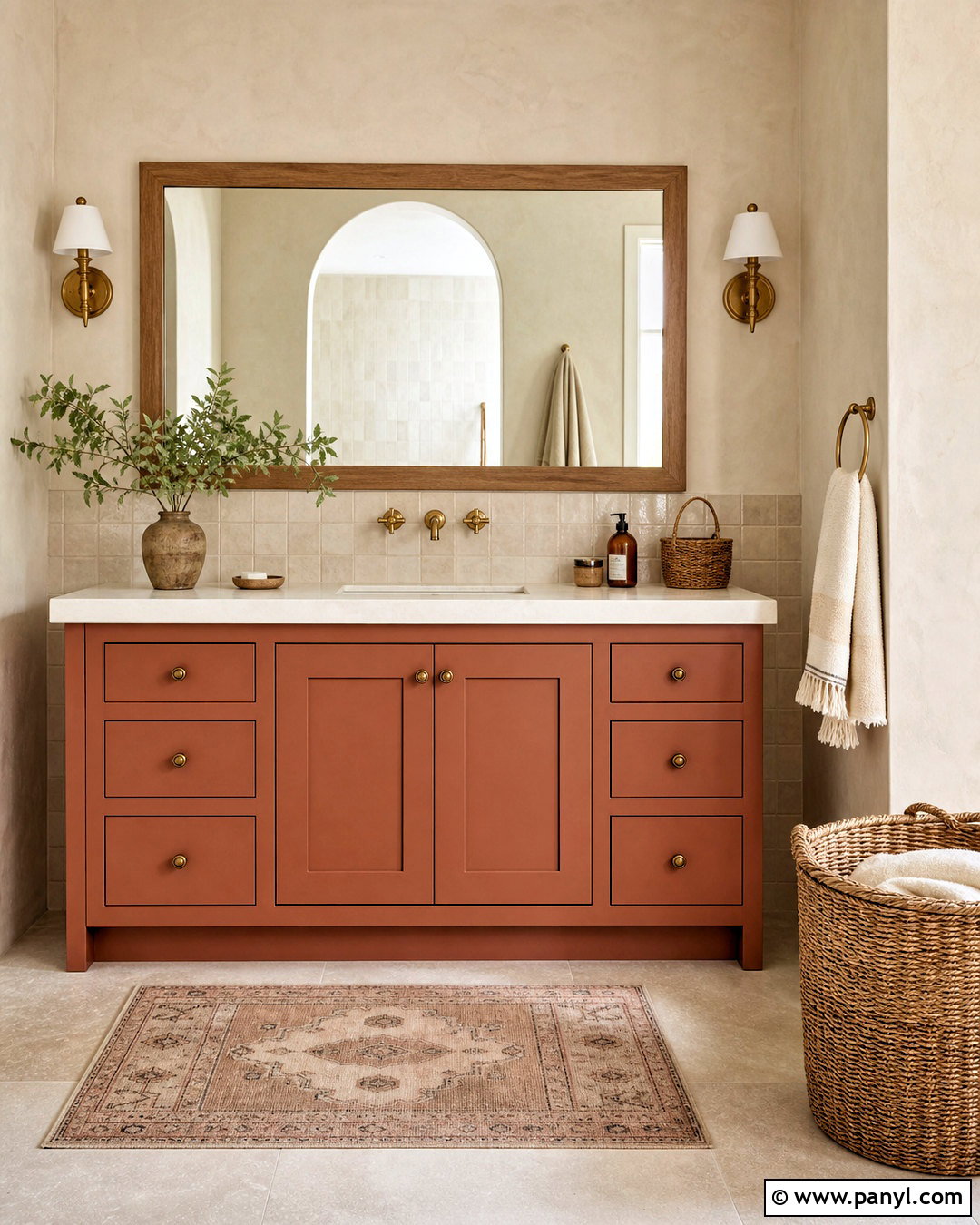 Terracotta Bathroom Vanity - 20 bathroom vanity paint ideas
