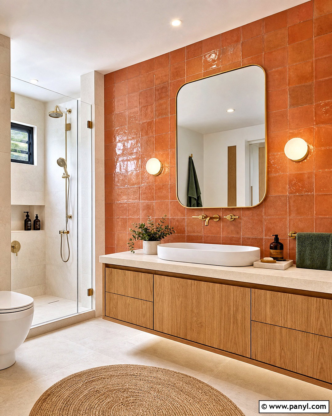 Terracotta Bathroom Vanity Wall - 20 terracotta wall tiles