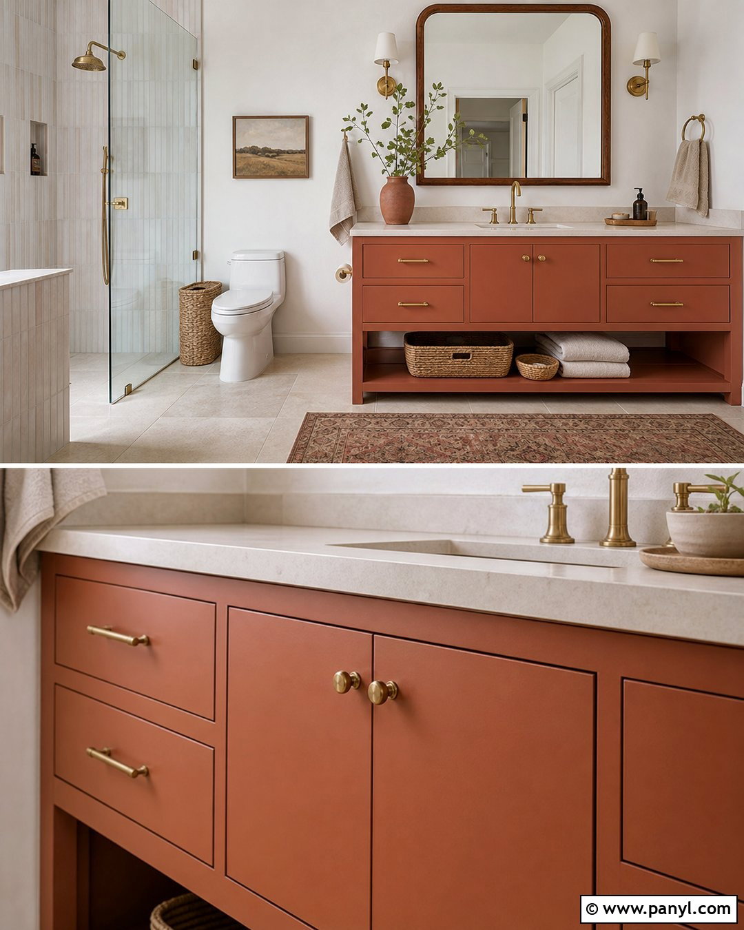 Terracotta Bathroom Vanity - 35 painted bathroom vanity colors