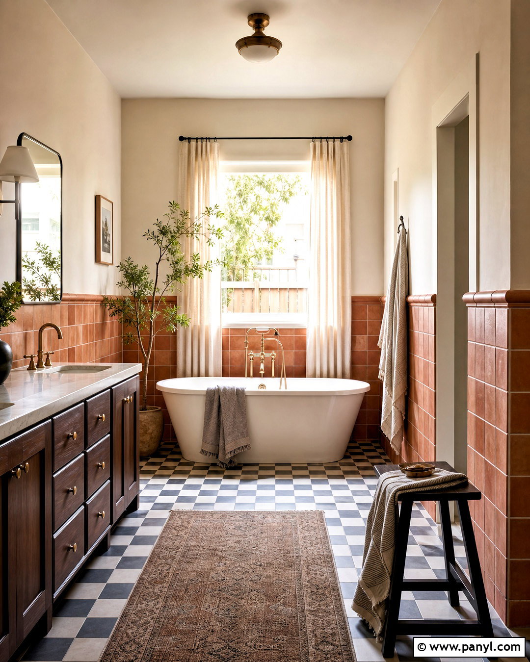 Terracotta Bathroom Wainscoting - 20 terracotta wall tiles