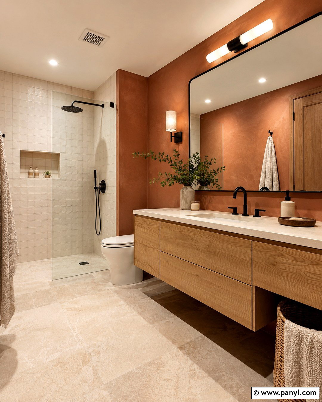 Terracotta Bathroom Walls - 20 Fun Bathroom Wall Colors