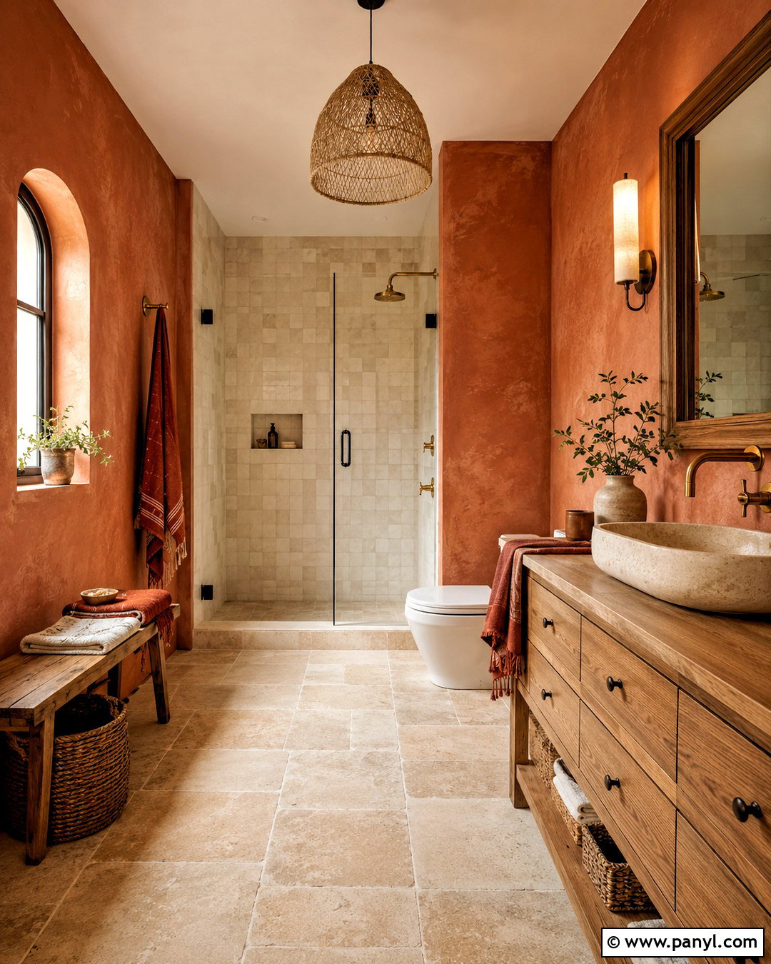 Terracotta Bathroom Walls - 40 bathroom wall color ideas