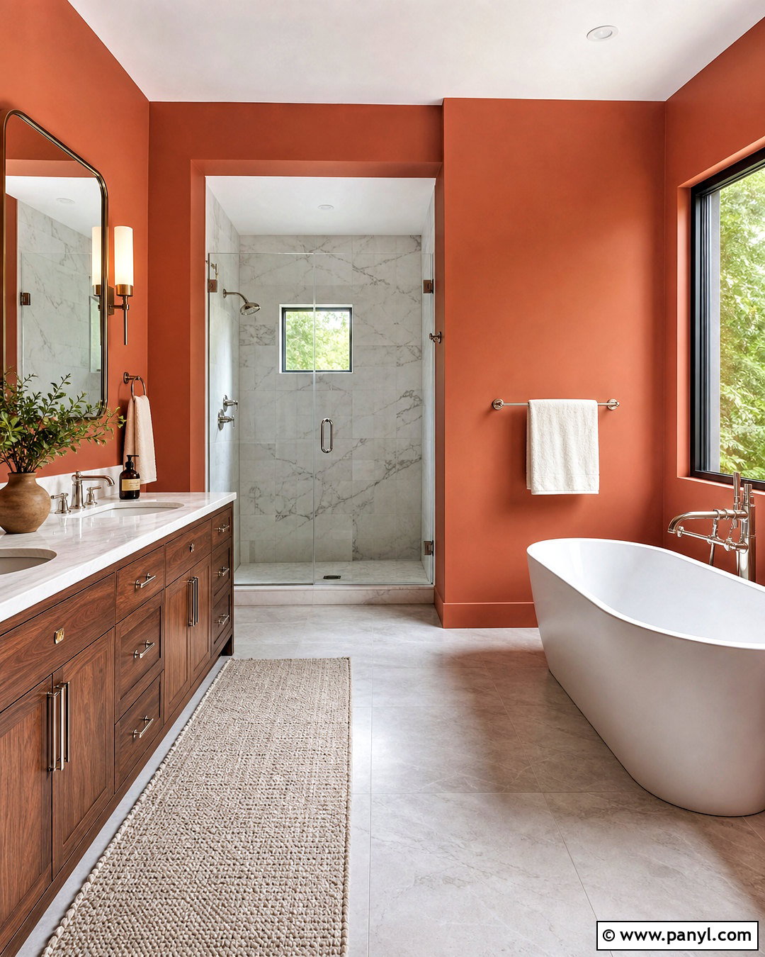 Terracotta Bathroom Walls With Marble - 20 terracotta bathroom walls