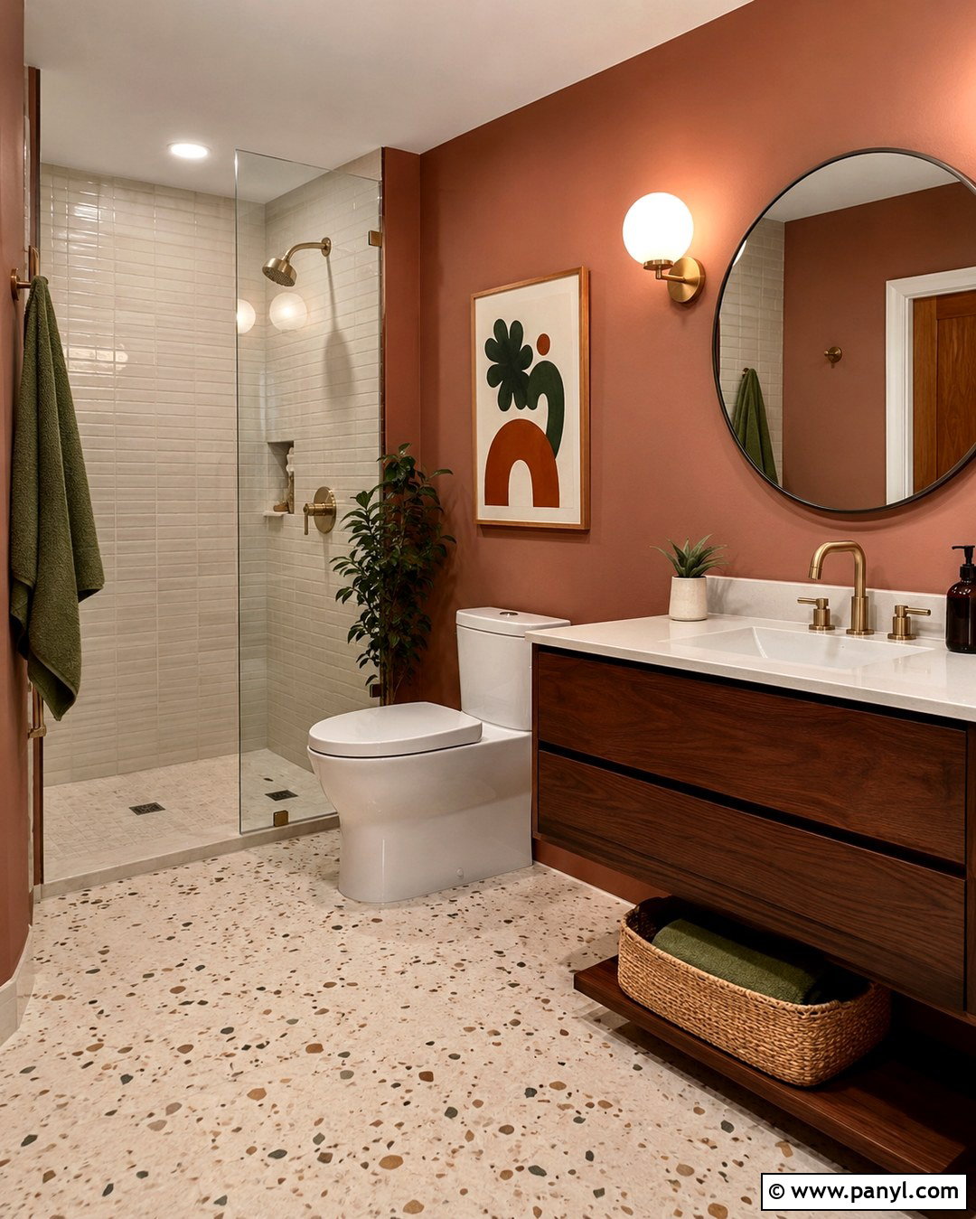 Terracotta Bathroom Walls - 20 70S Wall Paint Colors