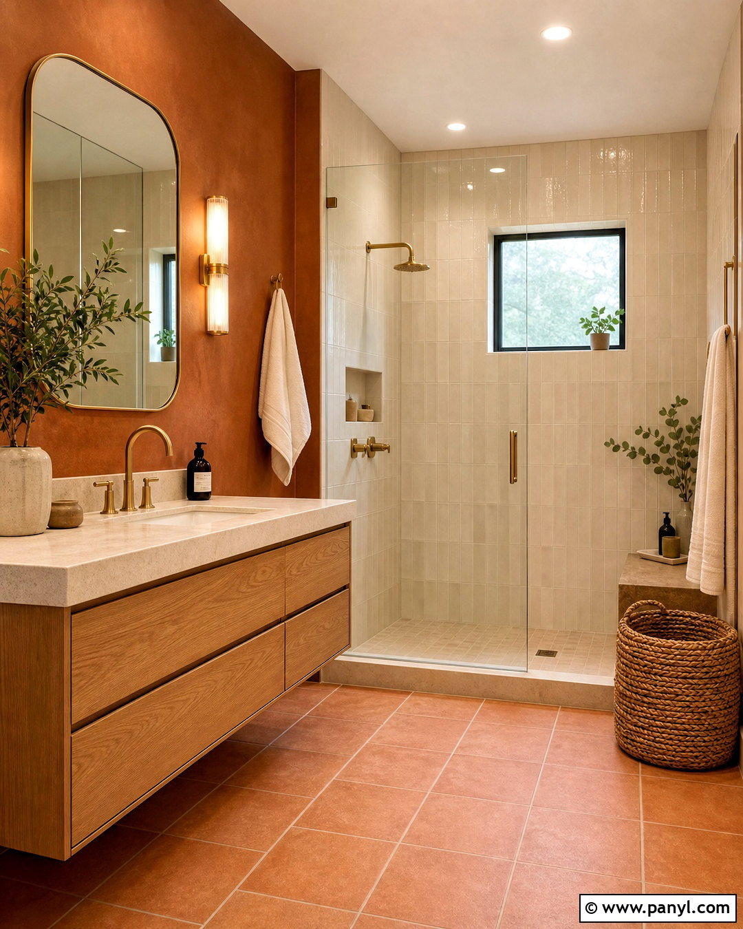 Terracotta Bathroom With Cream Tile - 20 teracotta ideas interior ideas