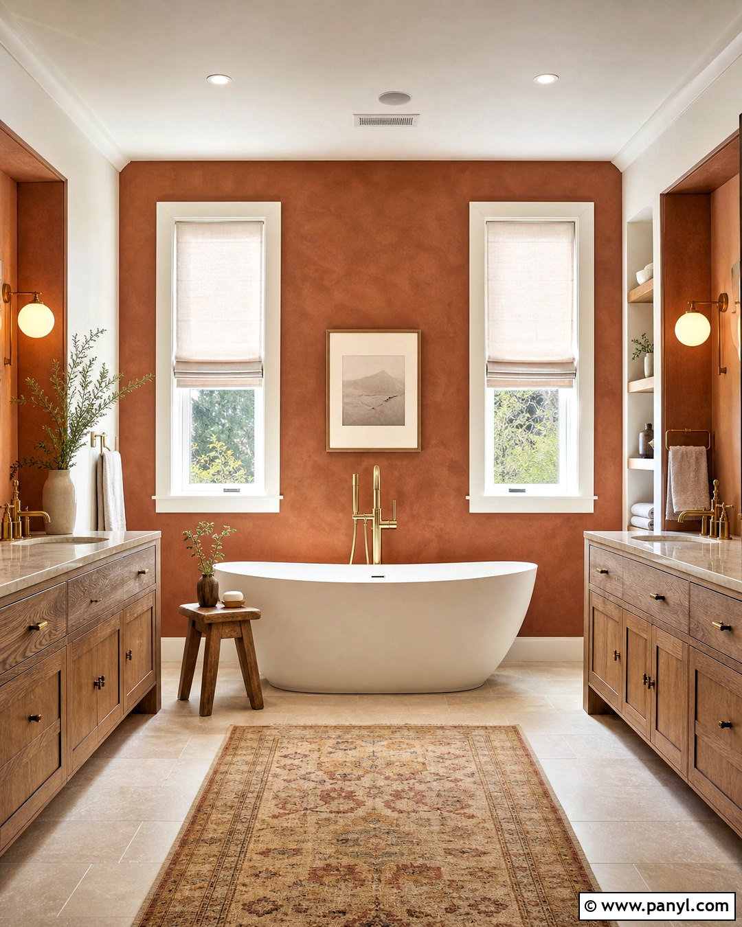 Terracotta Bathroom With Freestanding Tub - 20 terracotta bathroom ideas