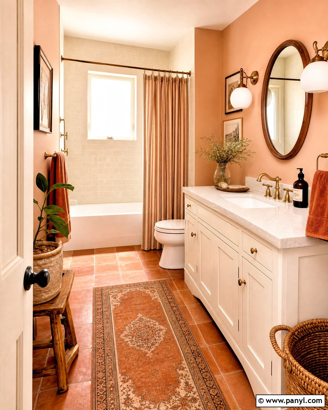 Terracotta Bathroom With Peach Walls - 20 terracotta bathroom ideas