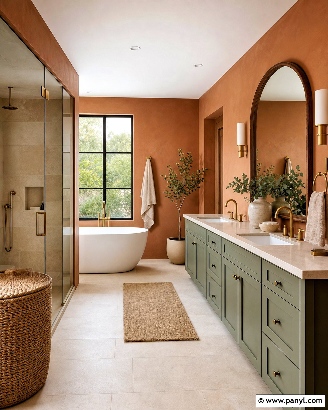 Terracotta Bathroom With Sage Green - 20 terracotta bathroom ideas