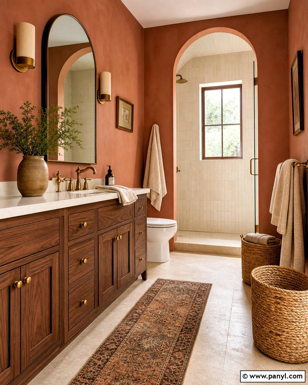 Terracotta Bathroom With Wood Vanity - 20 terracotta bathroom ideas