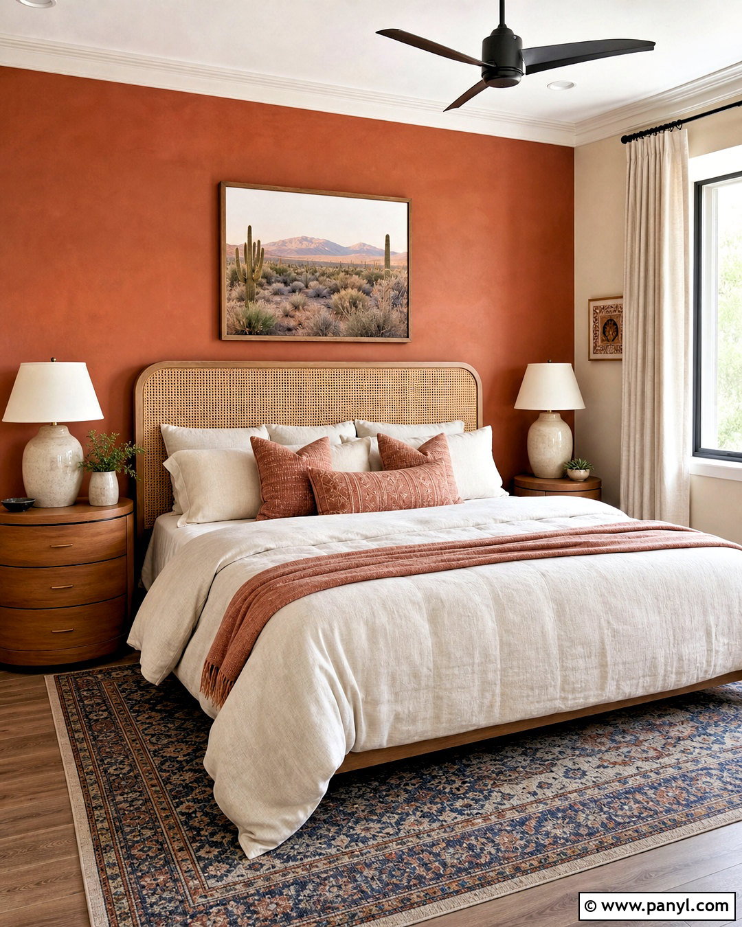Terracotta Bedroom Accent Wall - 20 room ideas paint walls