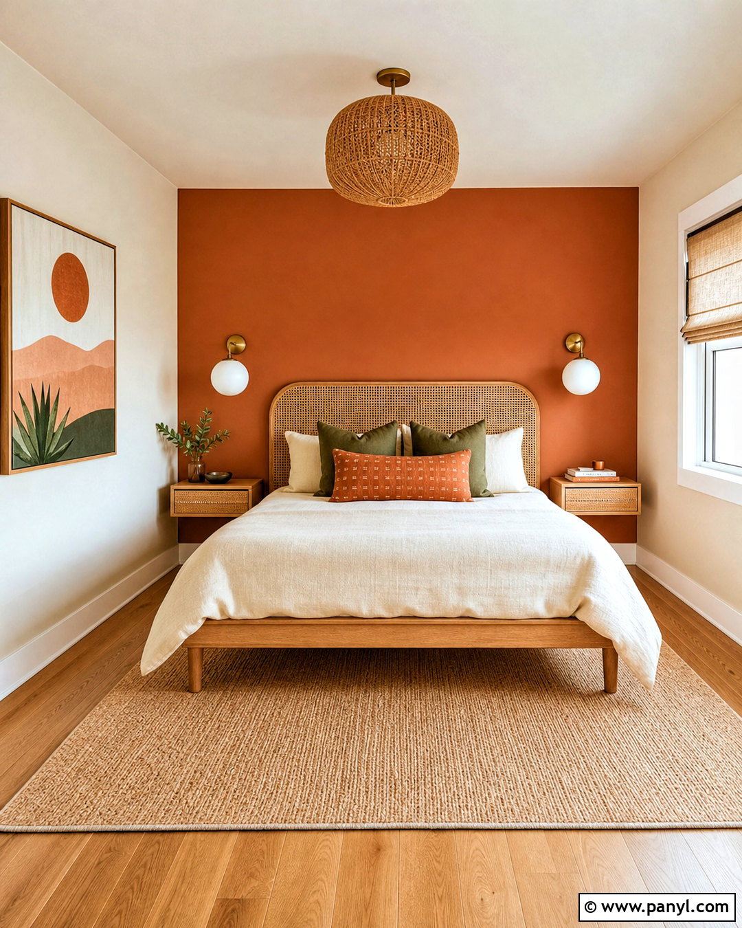 Terracotta Bedroom Accent Wall - 20 small bedroom accent wall ideas