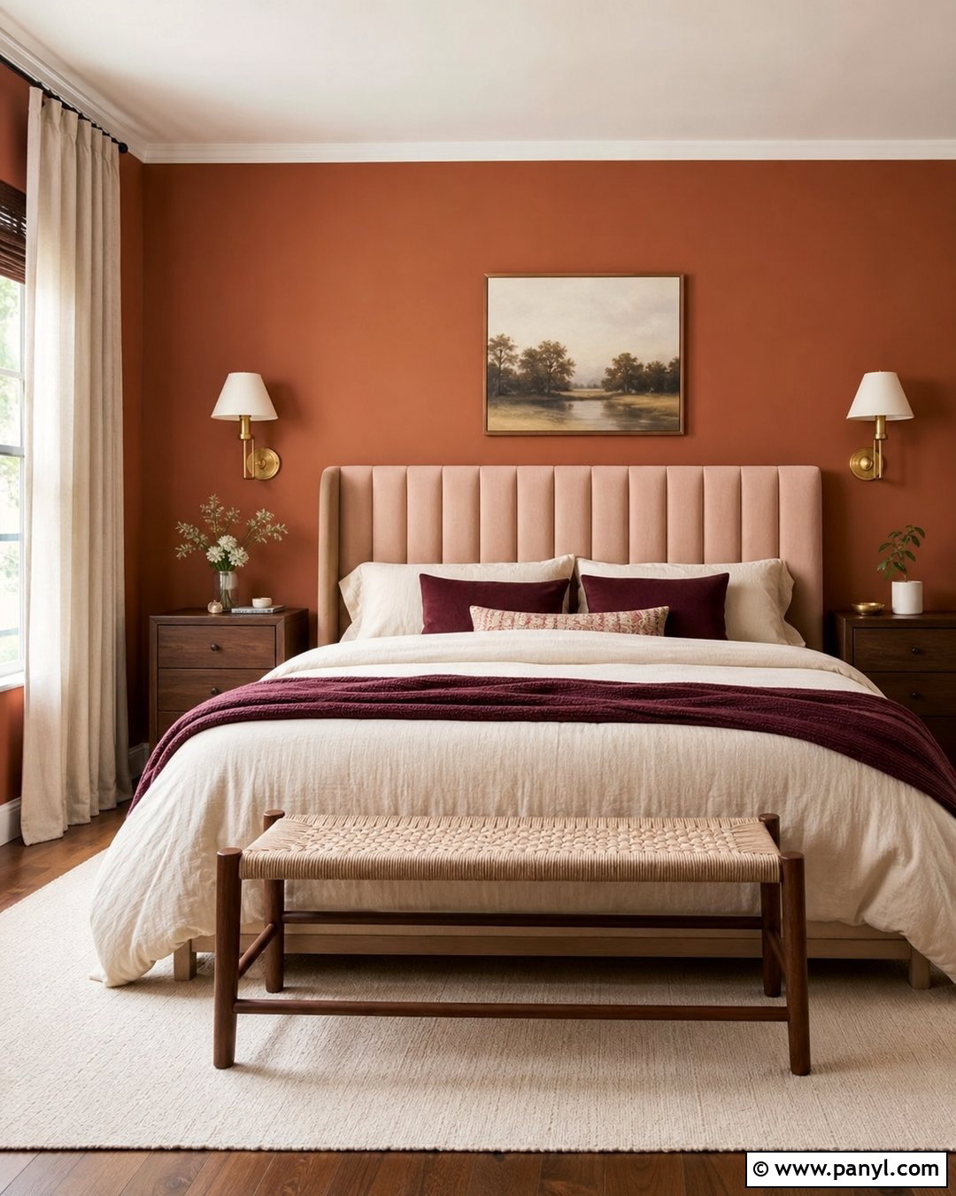 Terracotta Bedroom Walls With Dusty Pink - 40 Terracotta Wall Color Ideas