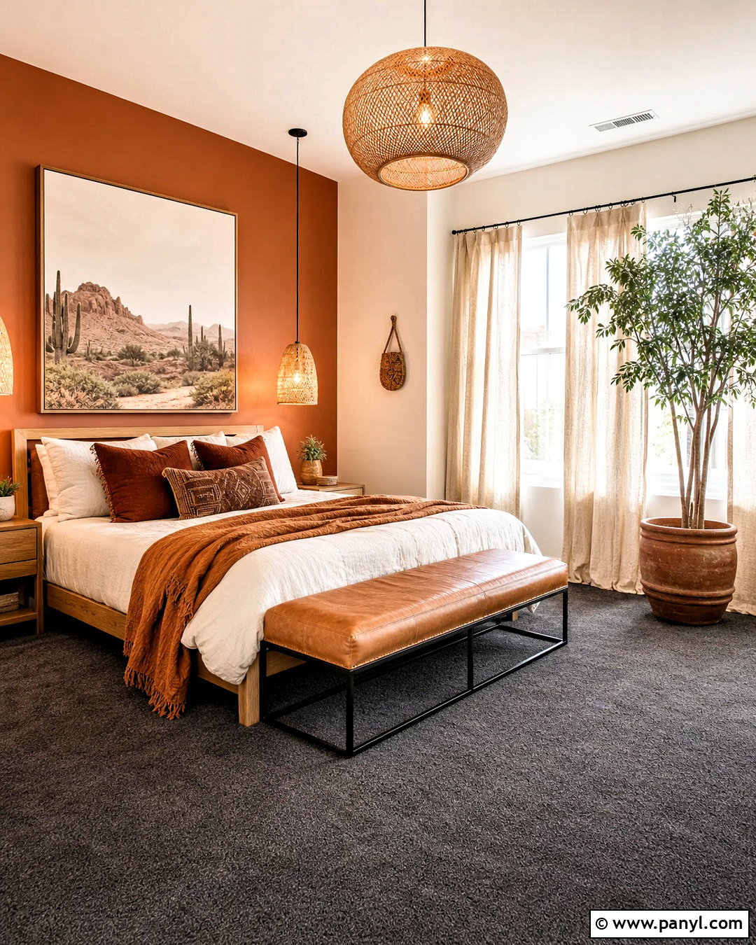 Terracotta Bedroom With Dark Gray Carpet - 20 dark gray carpet bedroom ideas