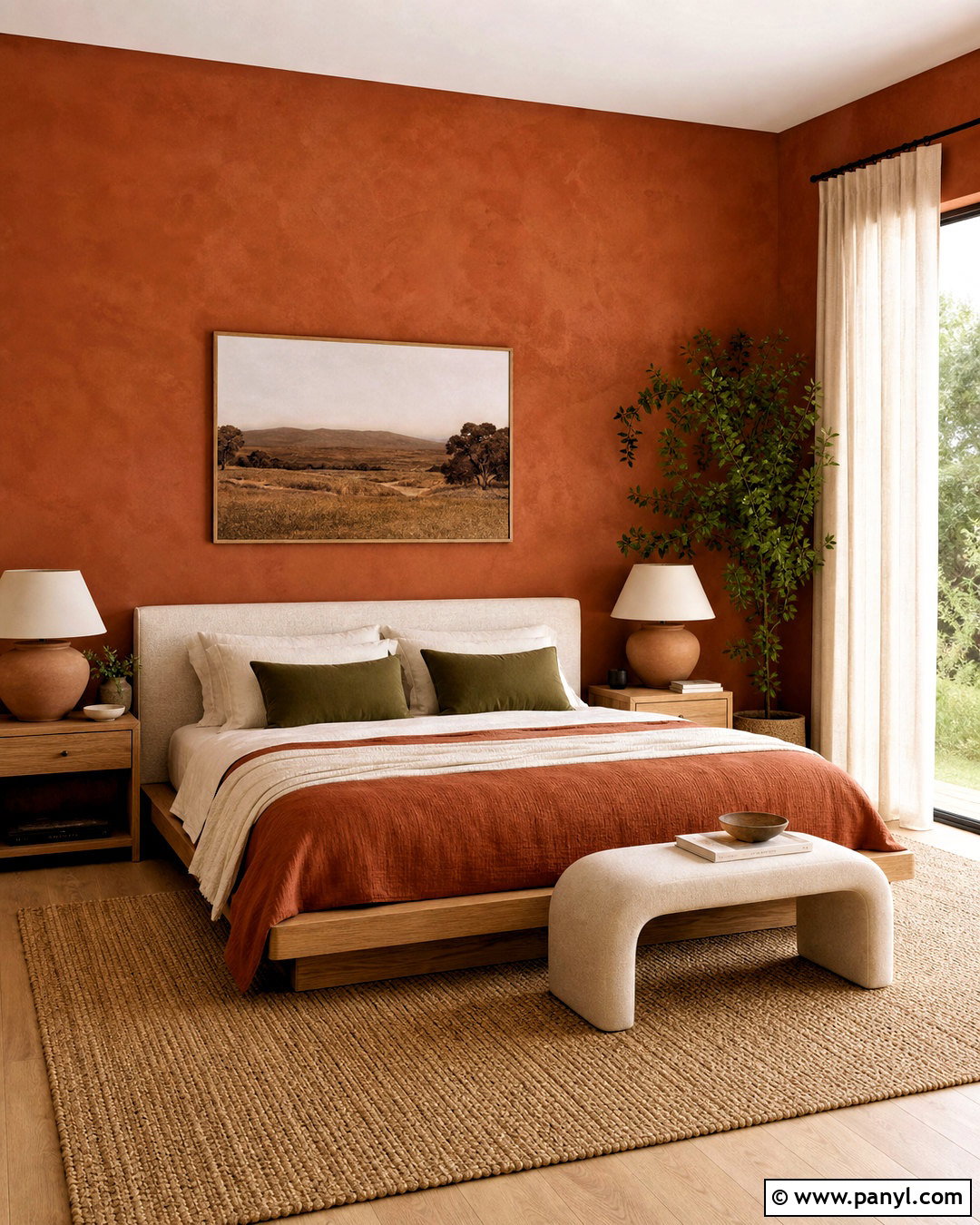 Terracotta Bedroom With Linen Bedding - 20 teracotta ideas interior ideas