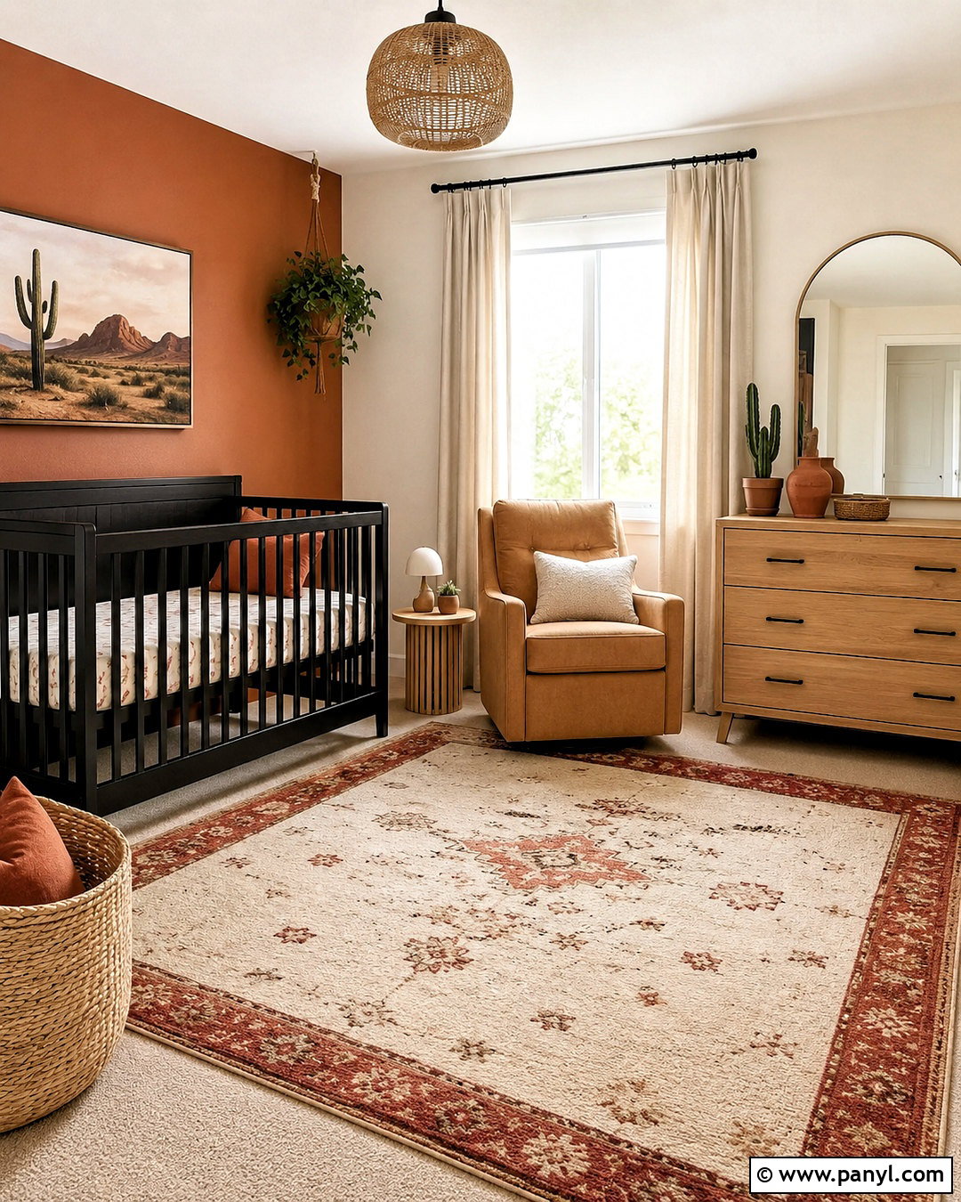 Terracotta Black Crib Nursery - 20 black crib nursery ideas