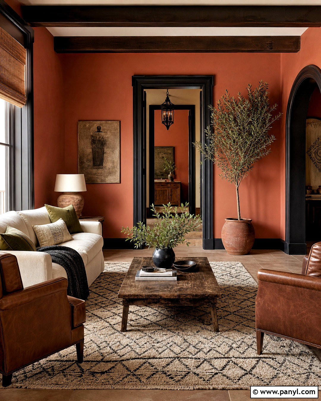 Terracotta Black Trim Living Room - 20 black trim interior living rooms