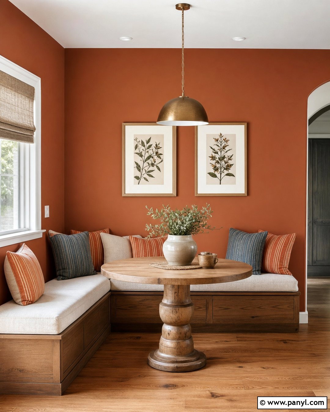 Terracotta Breakfast Nook Wall - 40 Terracotta Wall Color Ideas