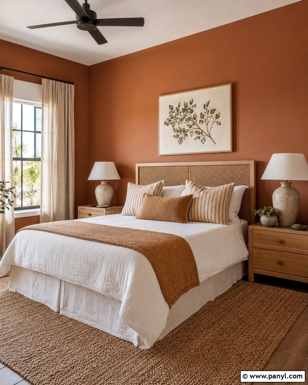Terracotta Brown Guest Room Walls - 25 Warm Brown Wall Color Ideas