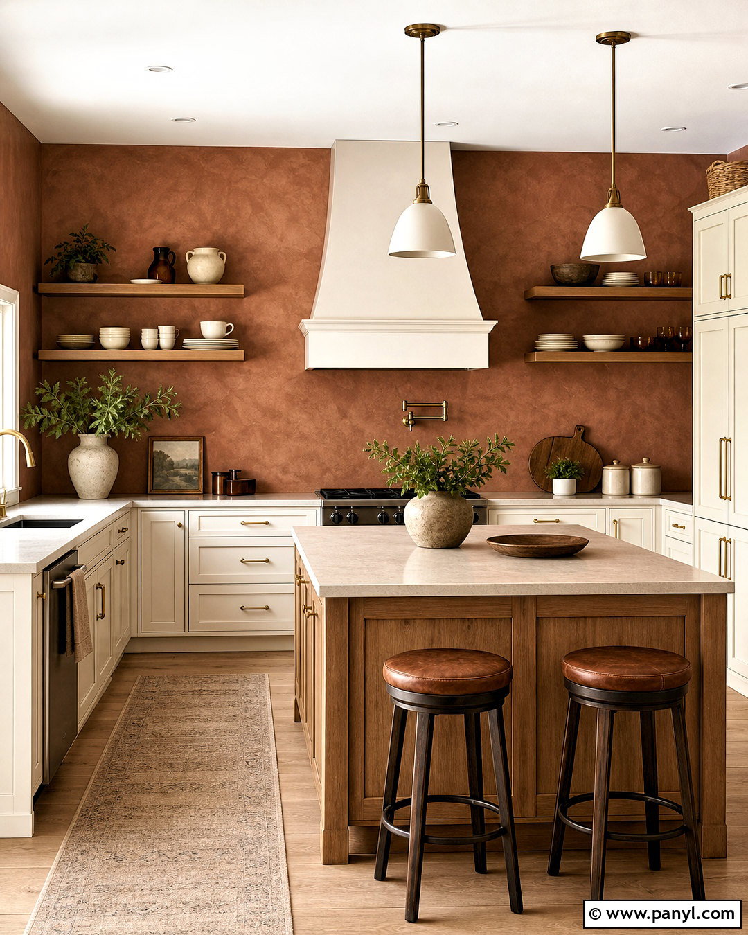 Terracotta Brown Kitchen Wall - 20 brown wall texture ideas