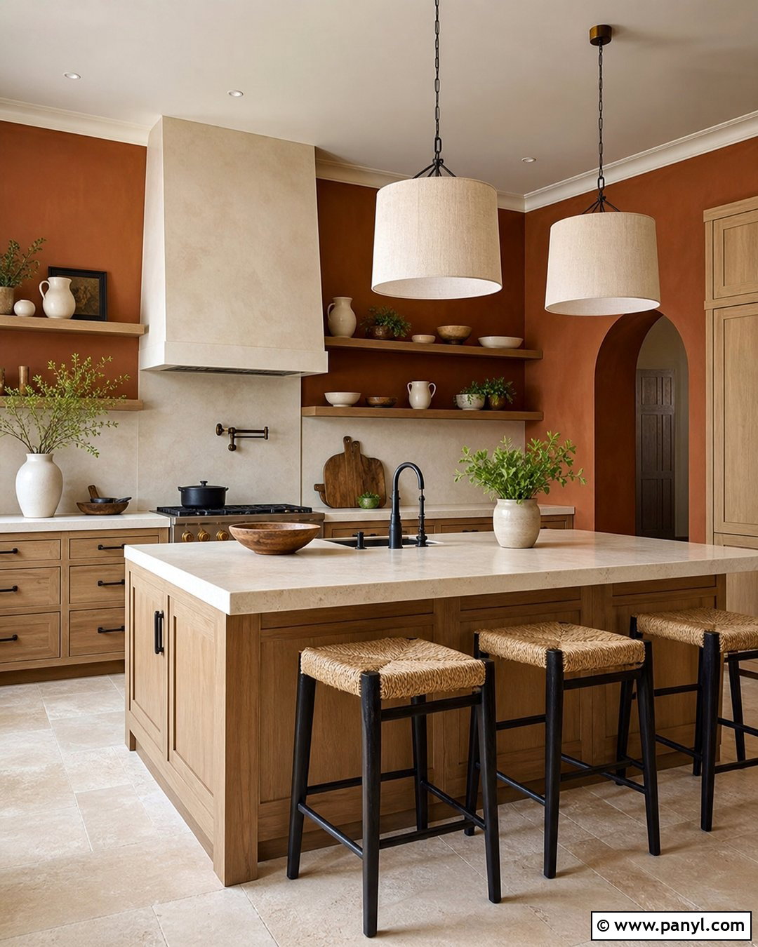 Terracotta Brown Kitchen Walls - 20 Brown Kitchen Wall Colors