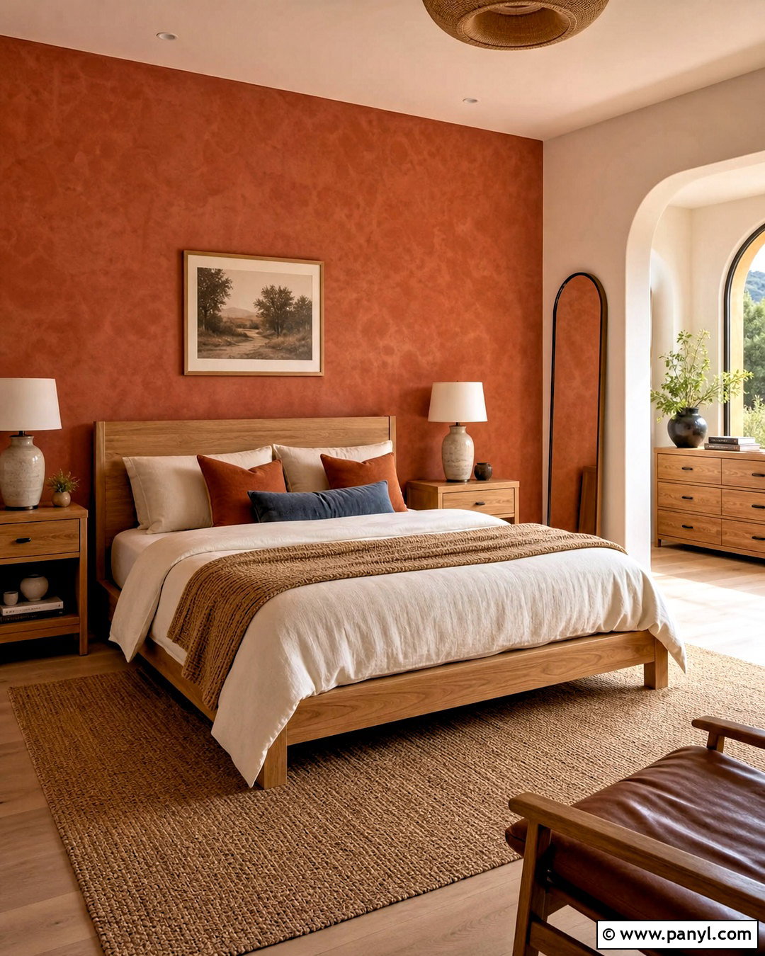 Terracotta Clay Texture Wall - 20 bedroom texture paint wall ideas
