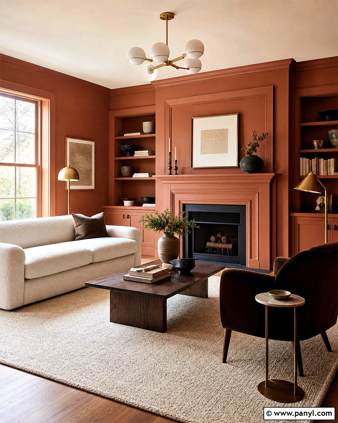 Terracotta Color Drench Living Room - 20 terracotta color palette living room ideas