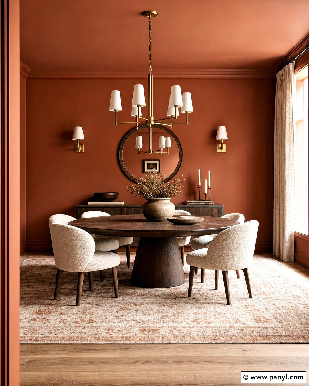 Terracotta Color Drenched Dining Room - 20 terracotta dining room ideas
