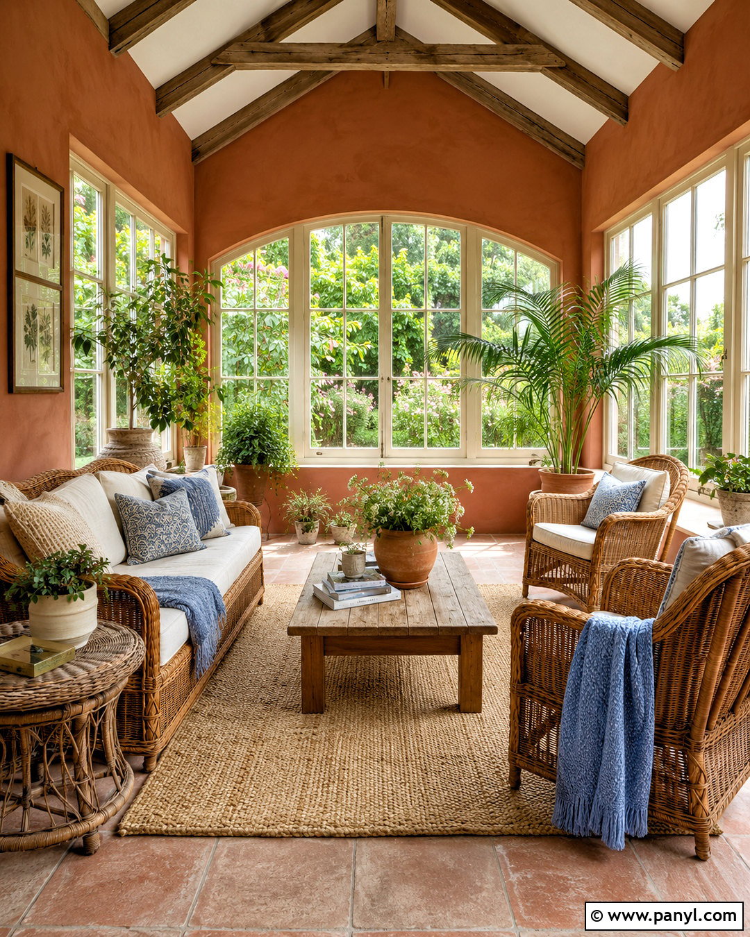 Terracotta Cottage Sunroom - 20 cottage paint colors interior ideas