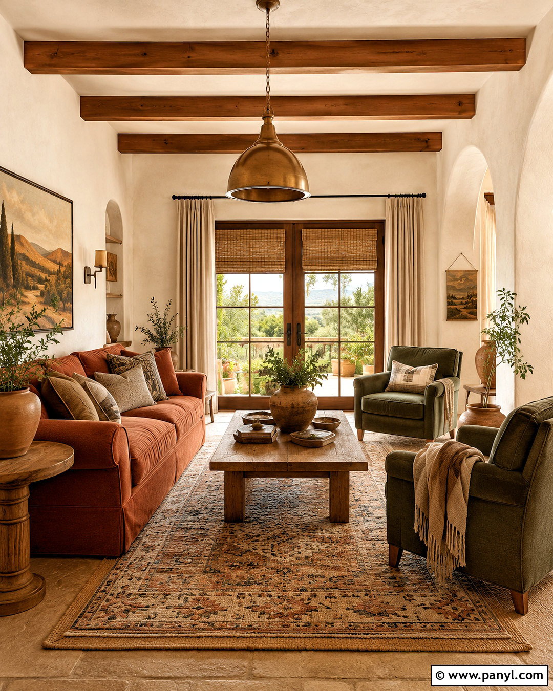 Terracotta Cream And Olive Green Living Room Color Combination - 20 best color combinations for living room ideas