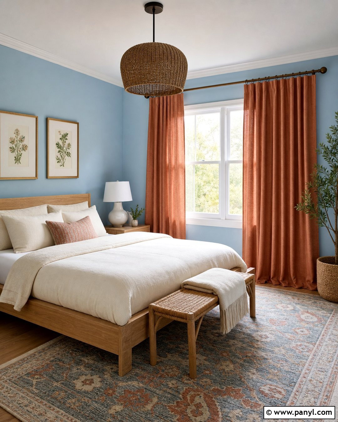 Terracotta Curtains With Pale Blue Walls - 20 Blue Wall With Curtains