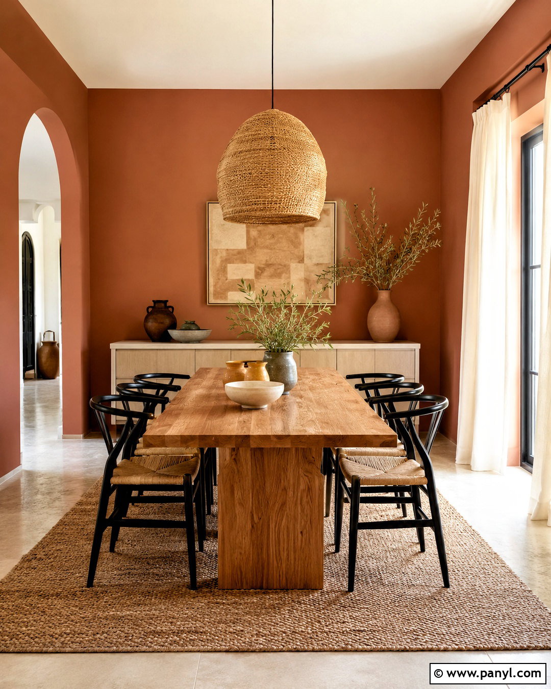 Terracotta Dining Room - 20 best paint colors for interior ideas