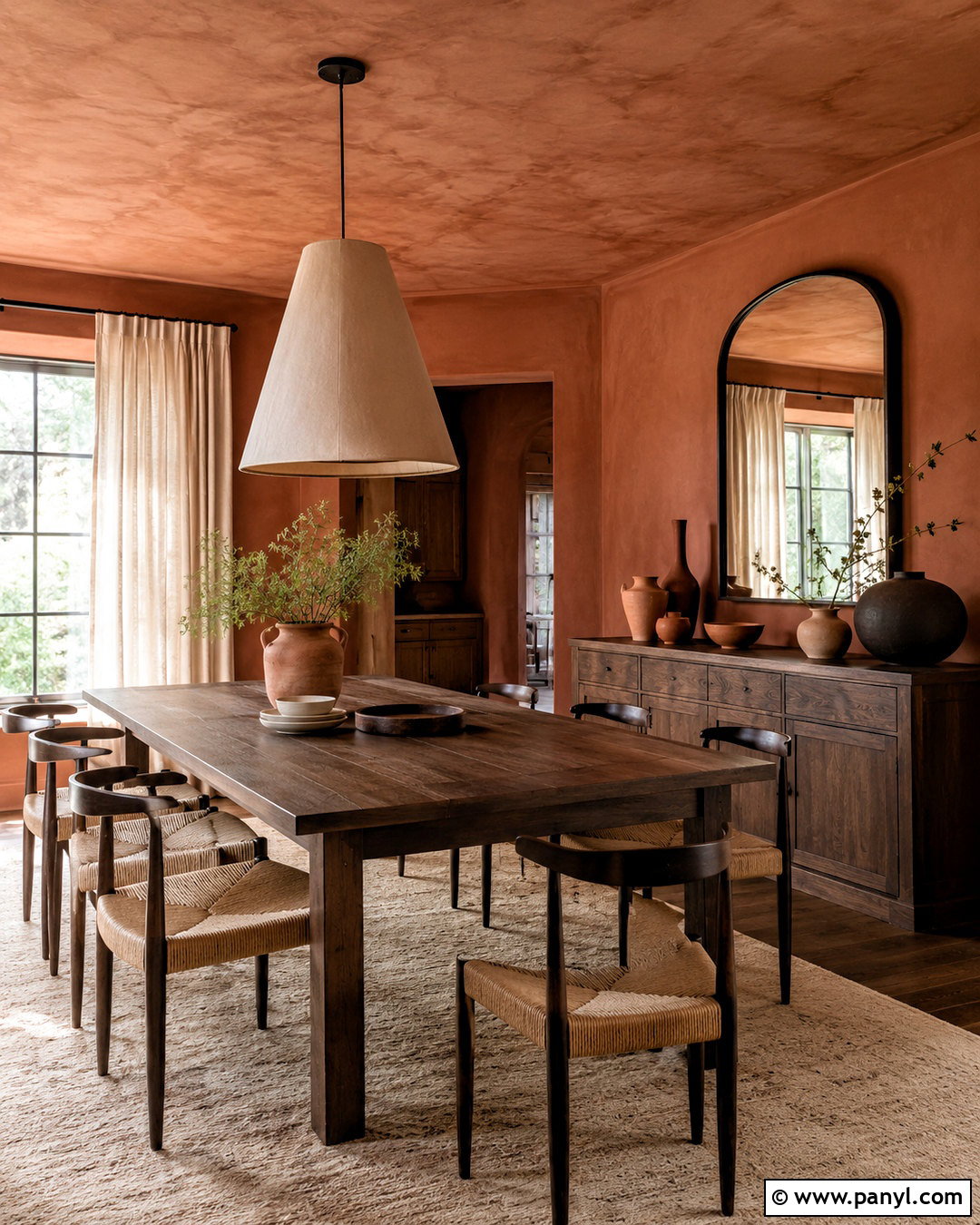 Terracotta Dining Room Ceiling And Walls - 20 ceiling painted same color as walls