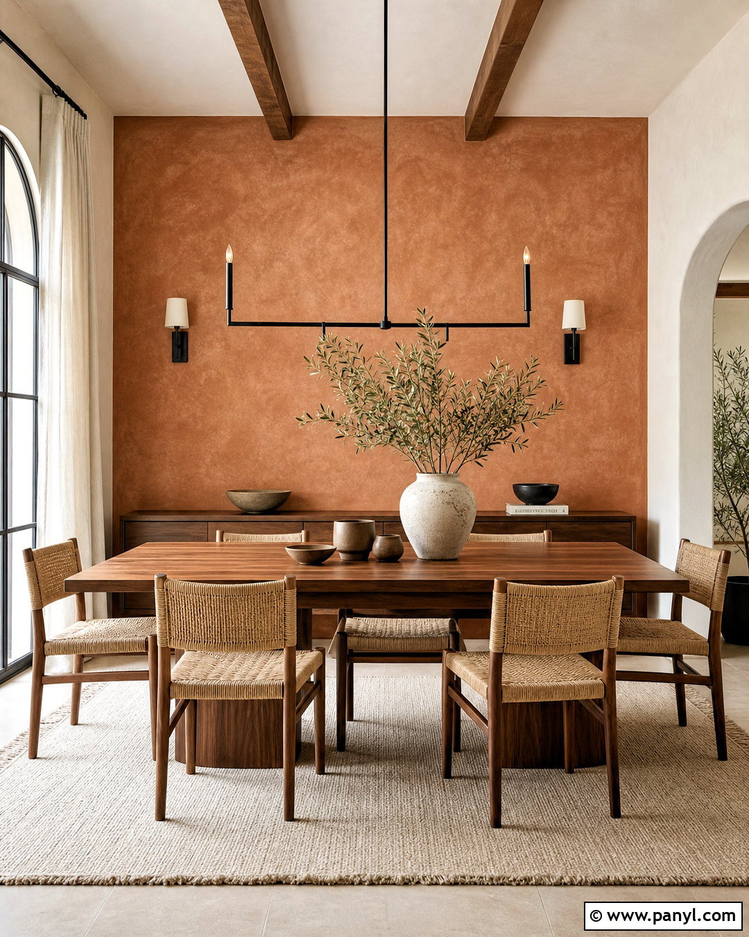 Terracotta Dining Room Lime Wash Accent Wall - 20 lime wash accent wall ideas