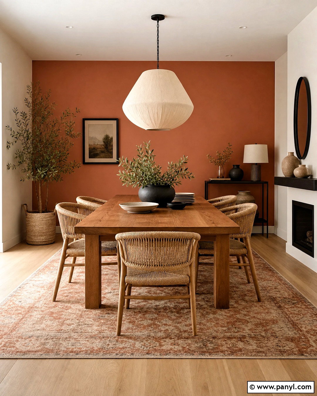 Terracotta Dining Room Wall - 20 color wall ideas
