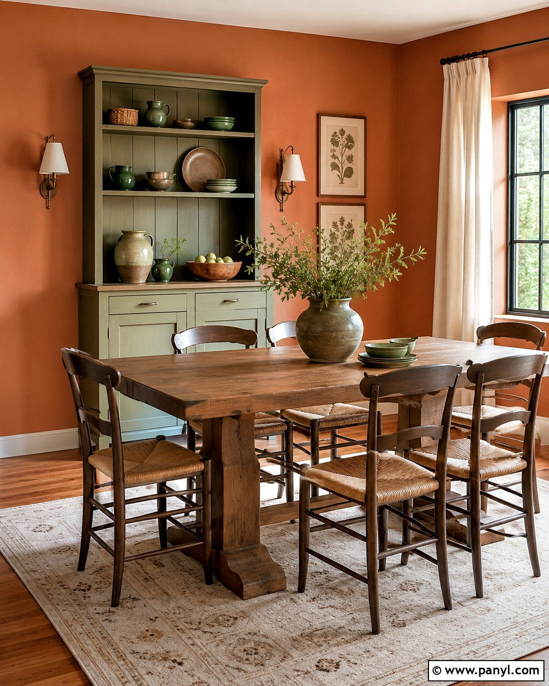Terracotta Dining Room With Sage Green - 20 terracotta interior wall ideas