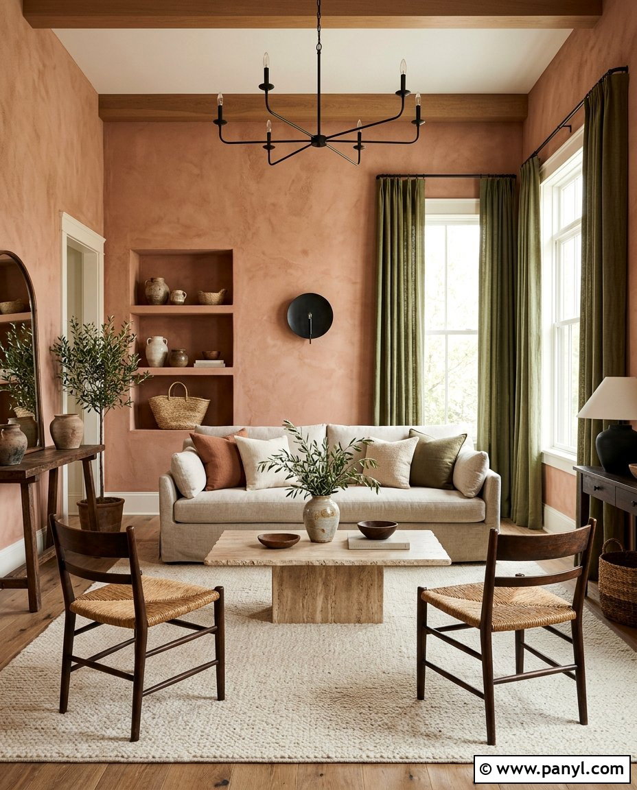 Terracotta Drawing Room Walls - 30 drawing room wall color ideas