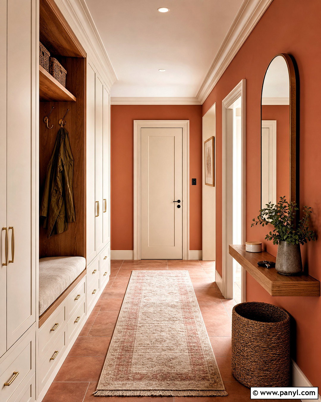 Terracotta Entry Hallway With Storage - 20 terracotta hallway ideas