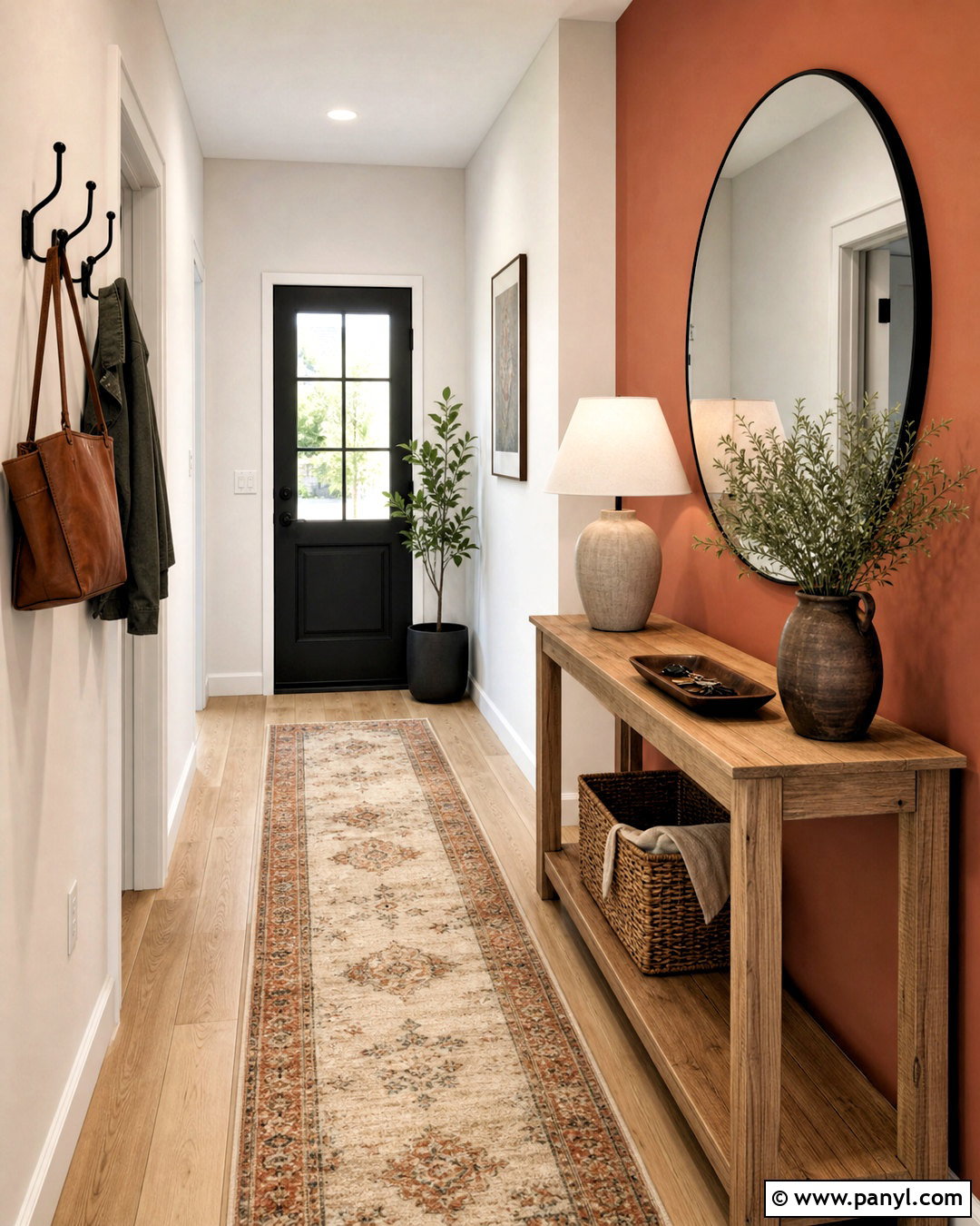 Terracotta Entryway Accent Wall - 20 small accent wall ideas
