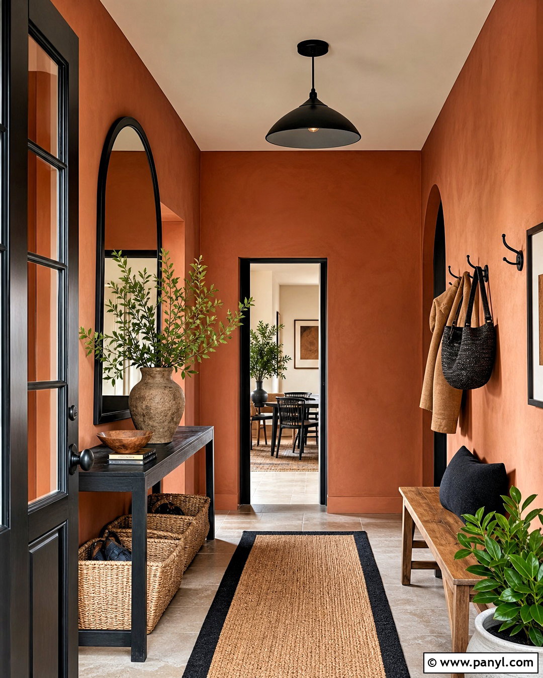 Terracotta Entryway With Black Accents - 20 teracotta ideas interior ideas