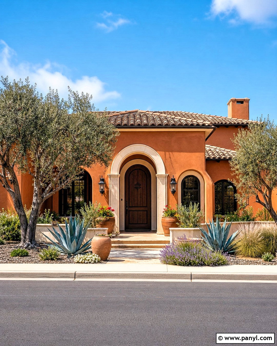 Terracotta Exterior With Ivory Trim - 20 outdoor wall painting ideas exterior colors
